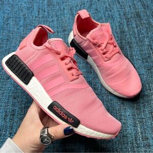 Adidas NMD R1 Sneakers in Super Pop Pink White Black
